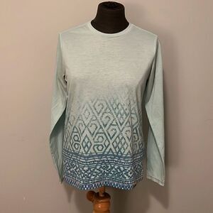 Janji Women's Blue Run For Another Geo Print Long Sleeve Tee